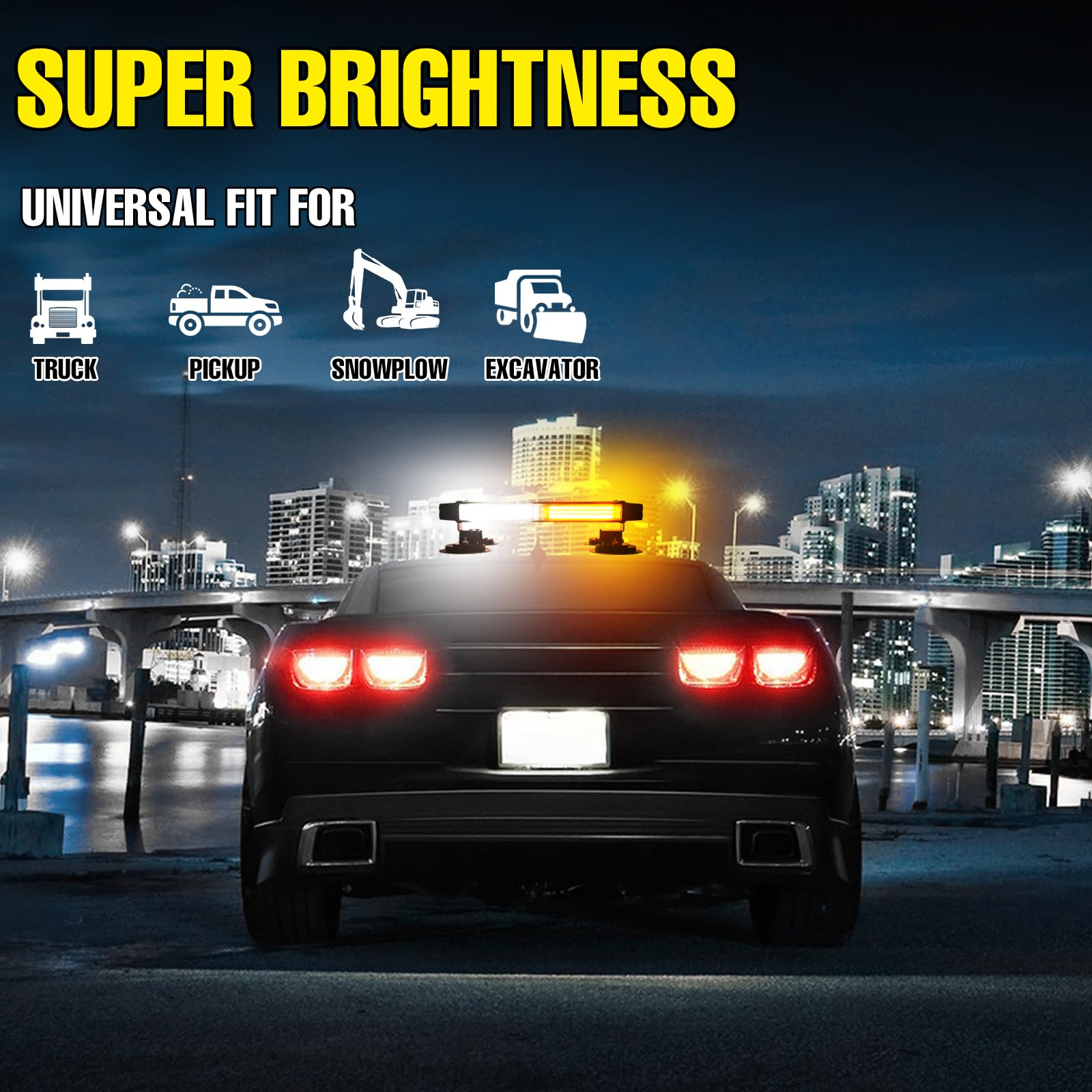 I LITTON Strobe Light Bar Flashing Beacon Lights, COB LED Rooftop Safety Beacon With 4 Magnetic - View #7