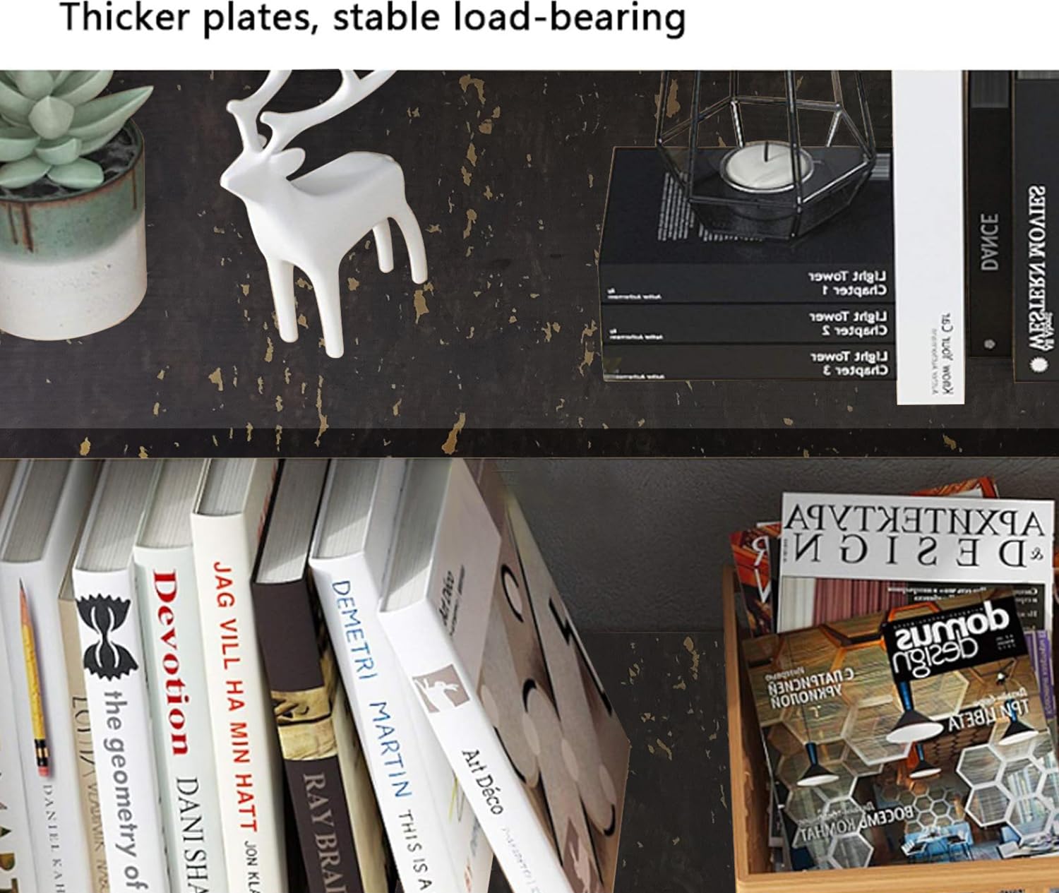 Torche Multii- Purpose Organiser Shelf with Storage Compartments, Book Organiser(Granite Black- Organiser)