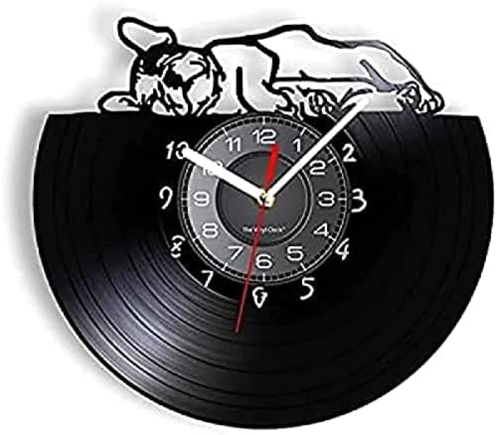 Horloge bouledogue français silencieuse pour supprimer le tic-tac du salon