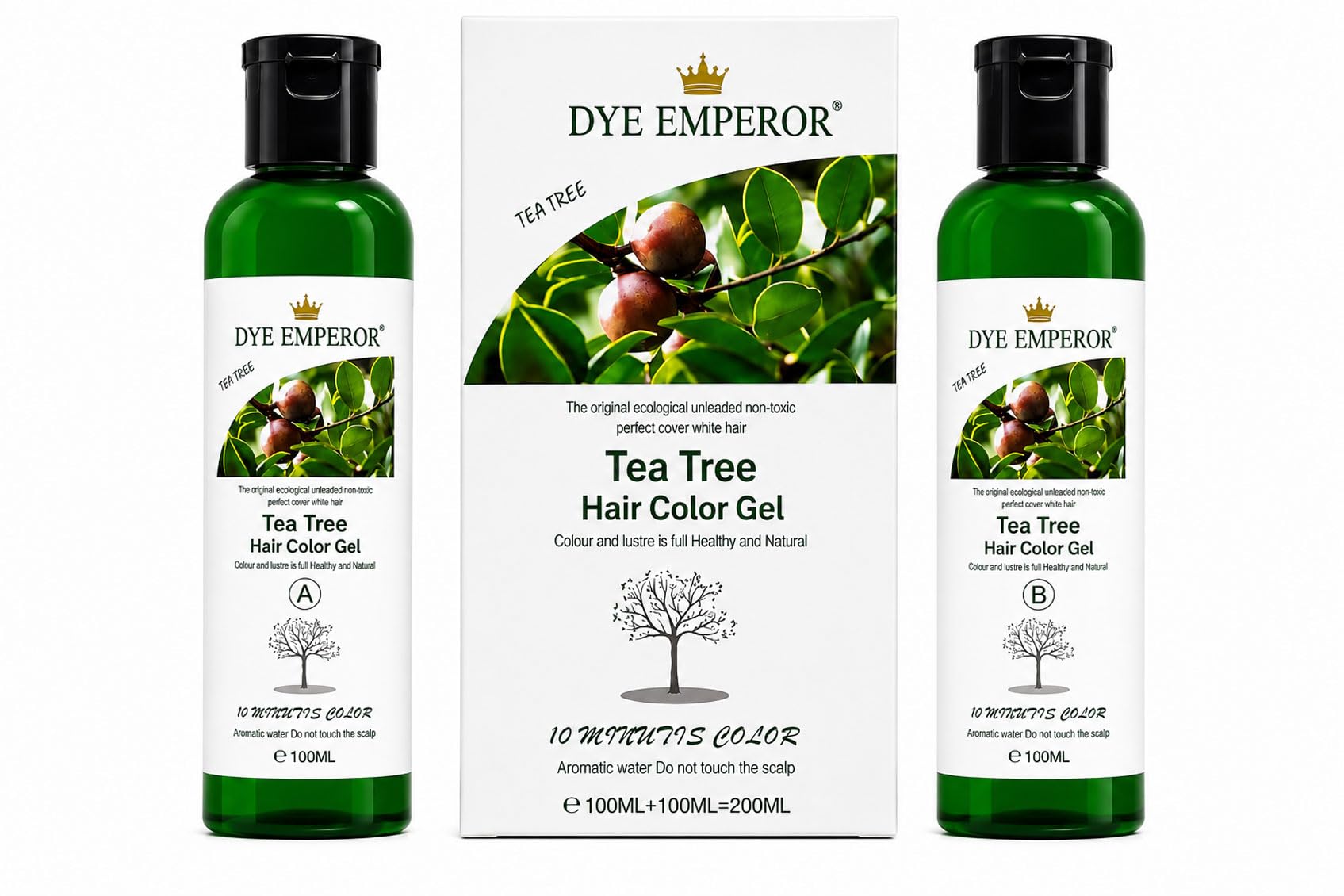 Tea Tree Hair Color Gel for Men & Women | Long Lasting Grey Hair Coverage | Ammonia Free Hair Dye | Natural Black Hair Color | 100ml + 100ml (Pack of 2)-image-20