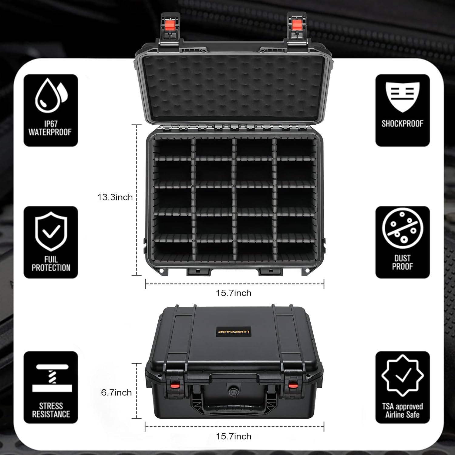Graded Card Case Storage Box: Trading Card Storage with 12 Dividers - Baseball & Sports Card Case for Collectors & Home Storage Shipping Trade Shows - Fits PSA, BGS, SGC, Toploaders & Magnetic Holders