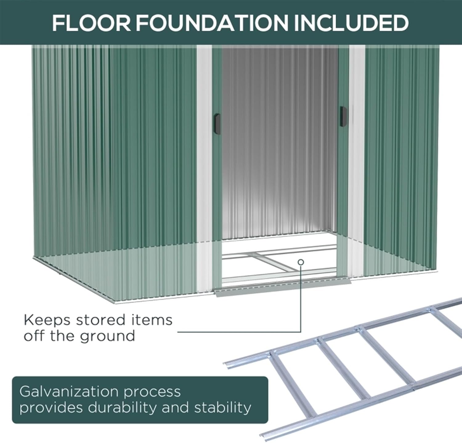 Garden Sheds Dark Green Metal Outdoor Storage Shed Garden Lockable Shed Tool Utility Storage Unit for Outdoor Backyard Gardens Outdoor Storage Sheds