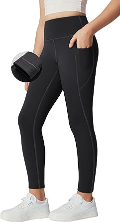 IUGA Girls Fleece Lined Leggings High Waisted Yoga Pants with Pockets Winter Leggings for Girls Athletic Warm Leggings