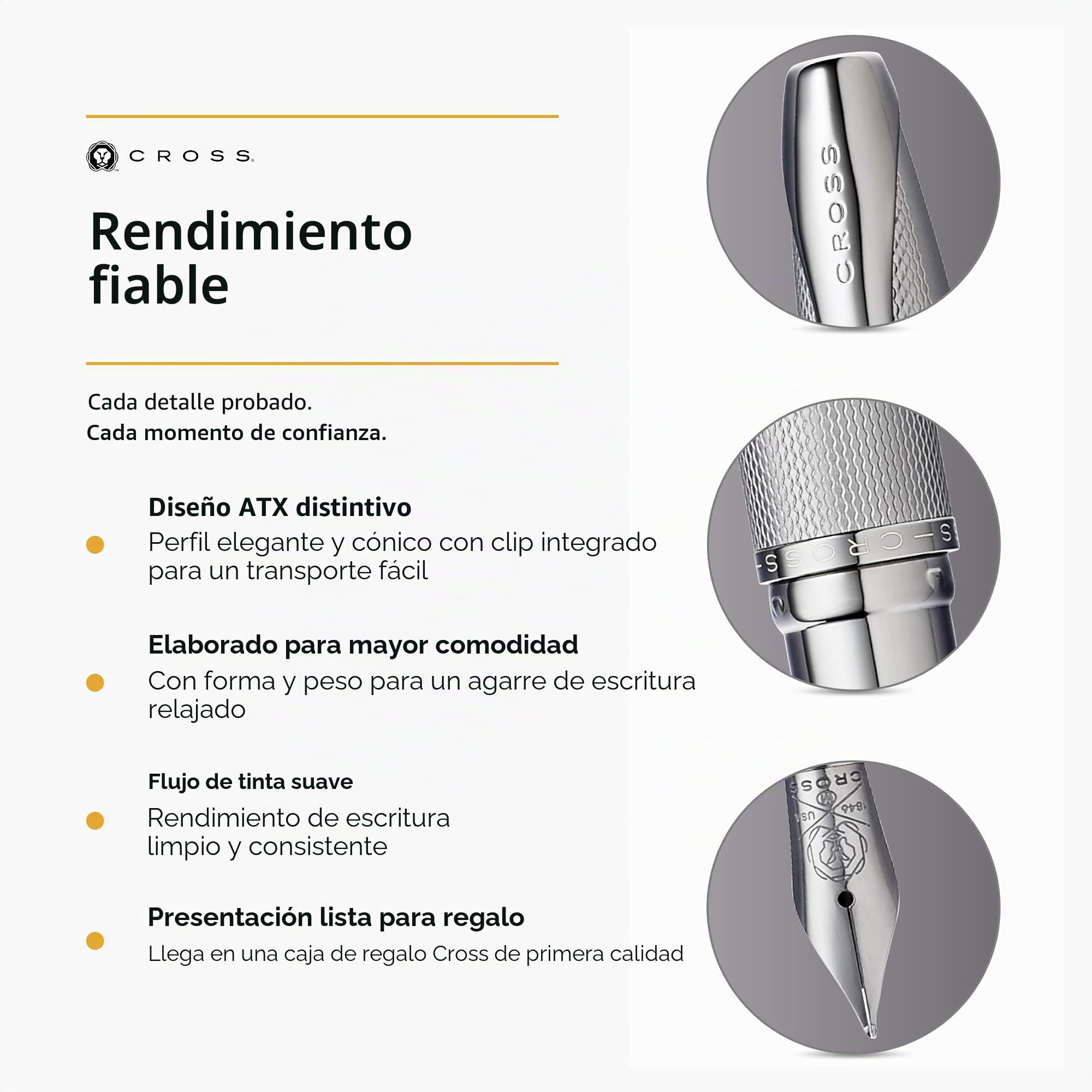 Cross 886-46FJ Pluma Estilográfica ATX Plumín Punto Fino Cepillado con Grabado de Diamante y Detalles PVD, Gris Titanio