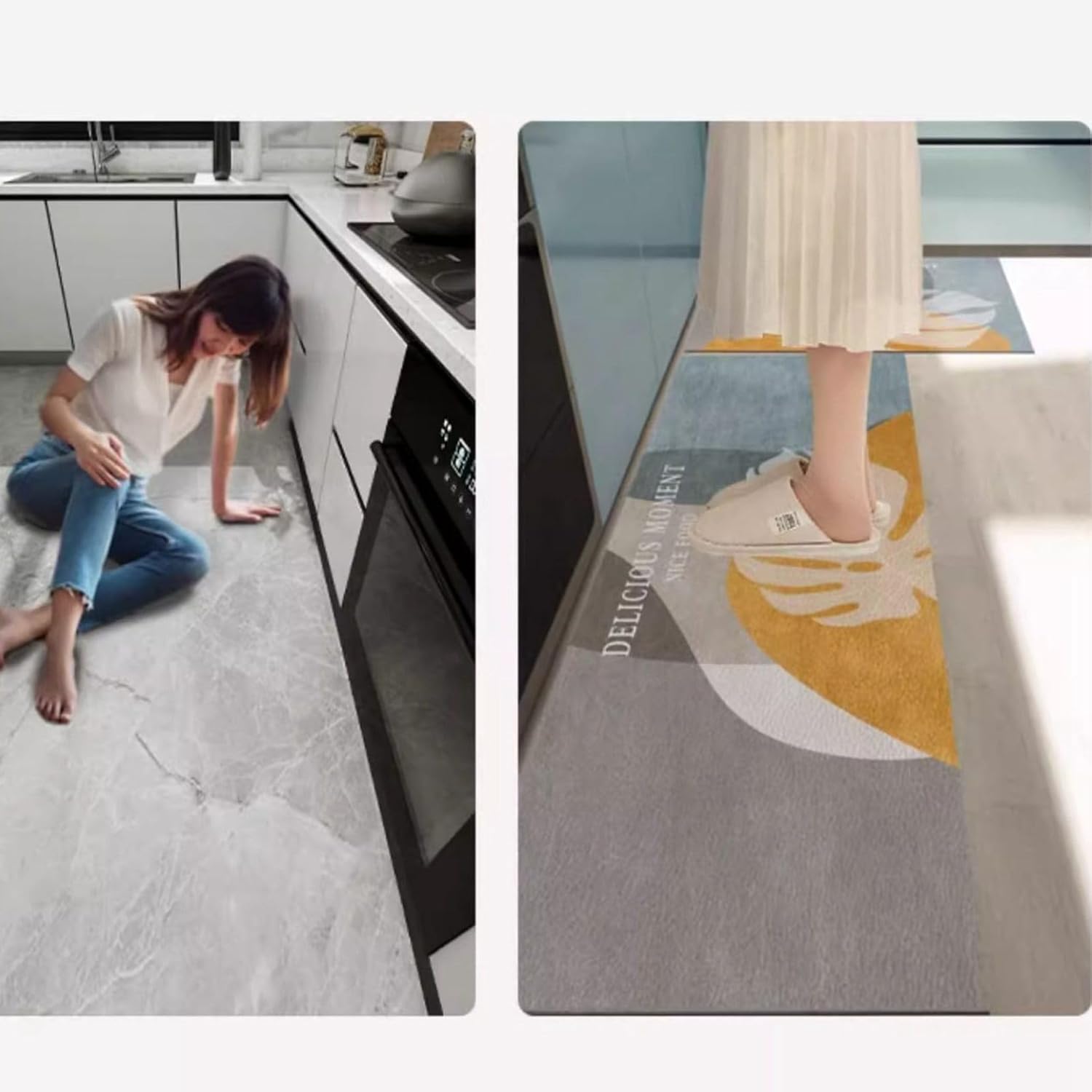 キッチンマット 拭ける 台所マット PVC 撥水 おしゃれ 滑り止め お手入れ簡単 手洗いＯＫ 玄関マット 足ふきマット 床保護マッ