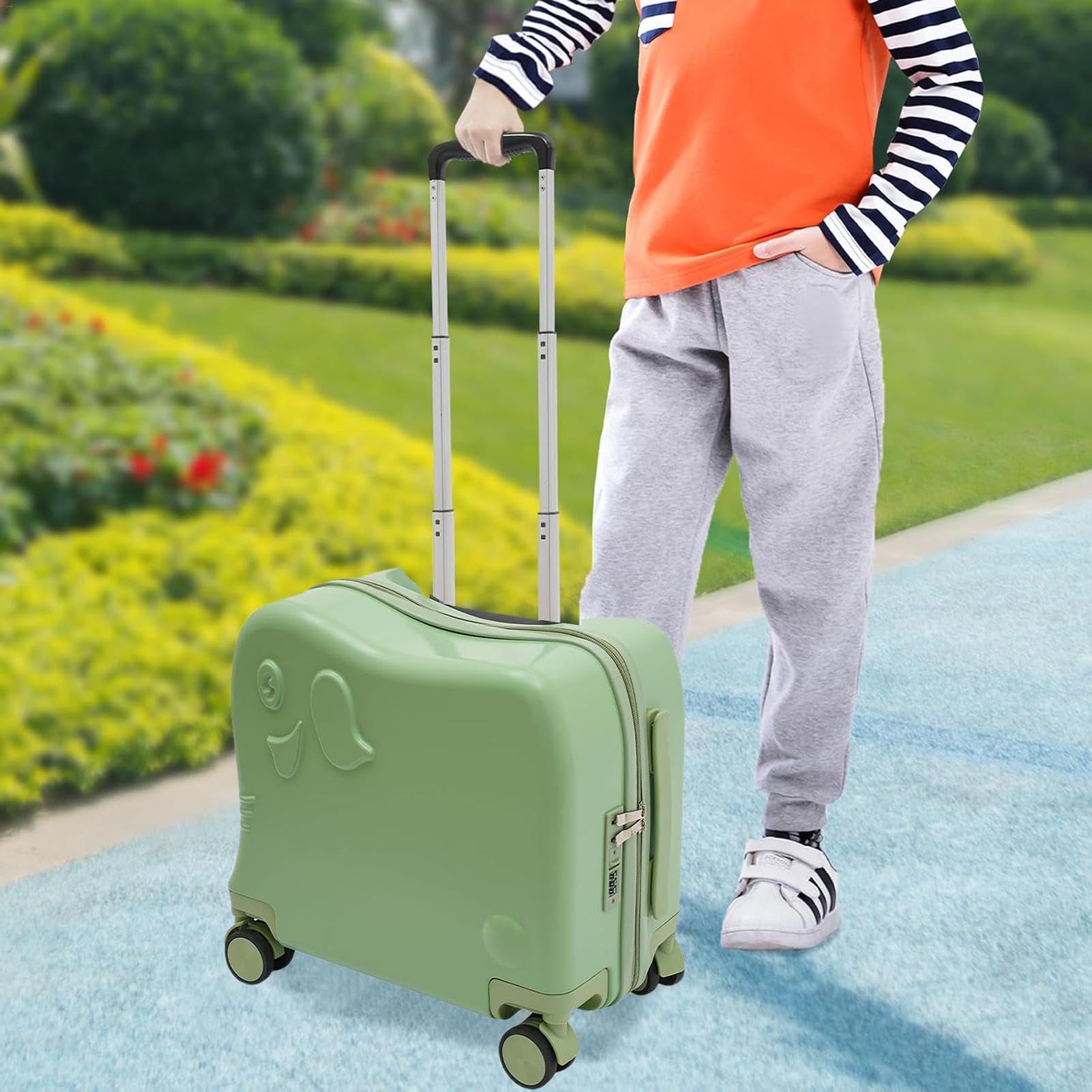 Bagaglio a mano per bambini con ruote, attrezzatura da viaggio per bambini | divertente borsa da viaggio per bambini, multiuso, bagaglio a mano per bambini, Verde scuro, Refer to description, Unisex