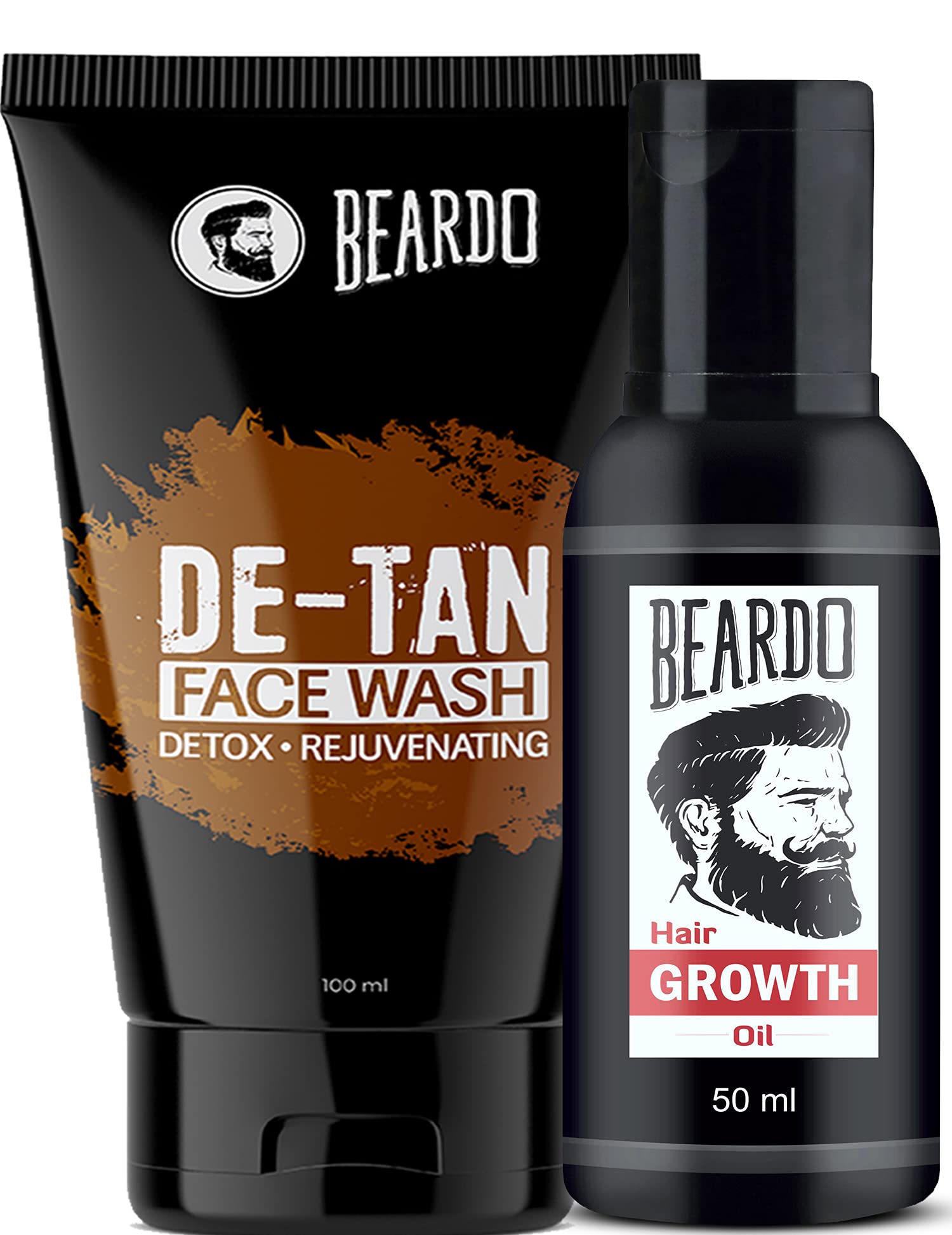 Beardo Beard & Hair Growth Oil (50ml) and De-Tan Facewash for Men (100ml)