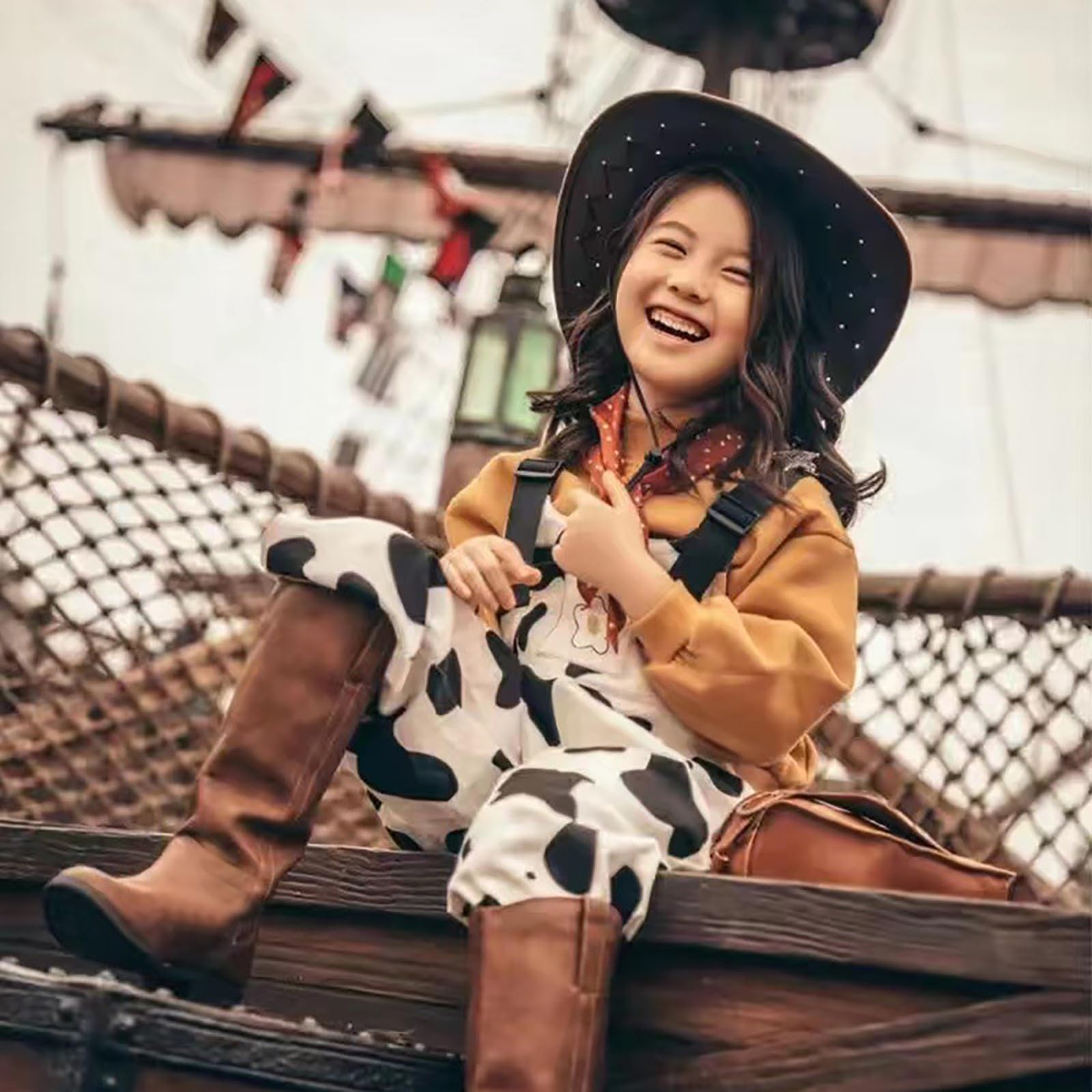 Générique Chapeau de Cowboy pour Fille et Garçon Chapeau de Cowboy, Chapeau de Cowboy à Large Bord, Chapeaux de Cow-Girl Occidentaux, Chapeau de Cowboy en Cuir