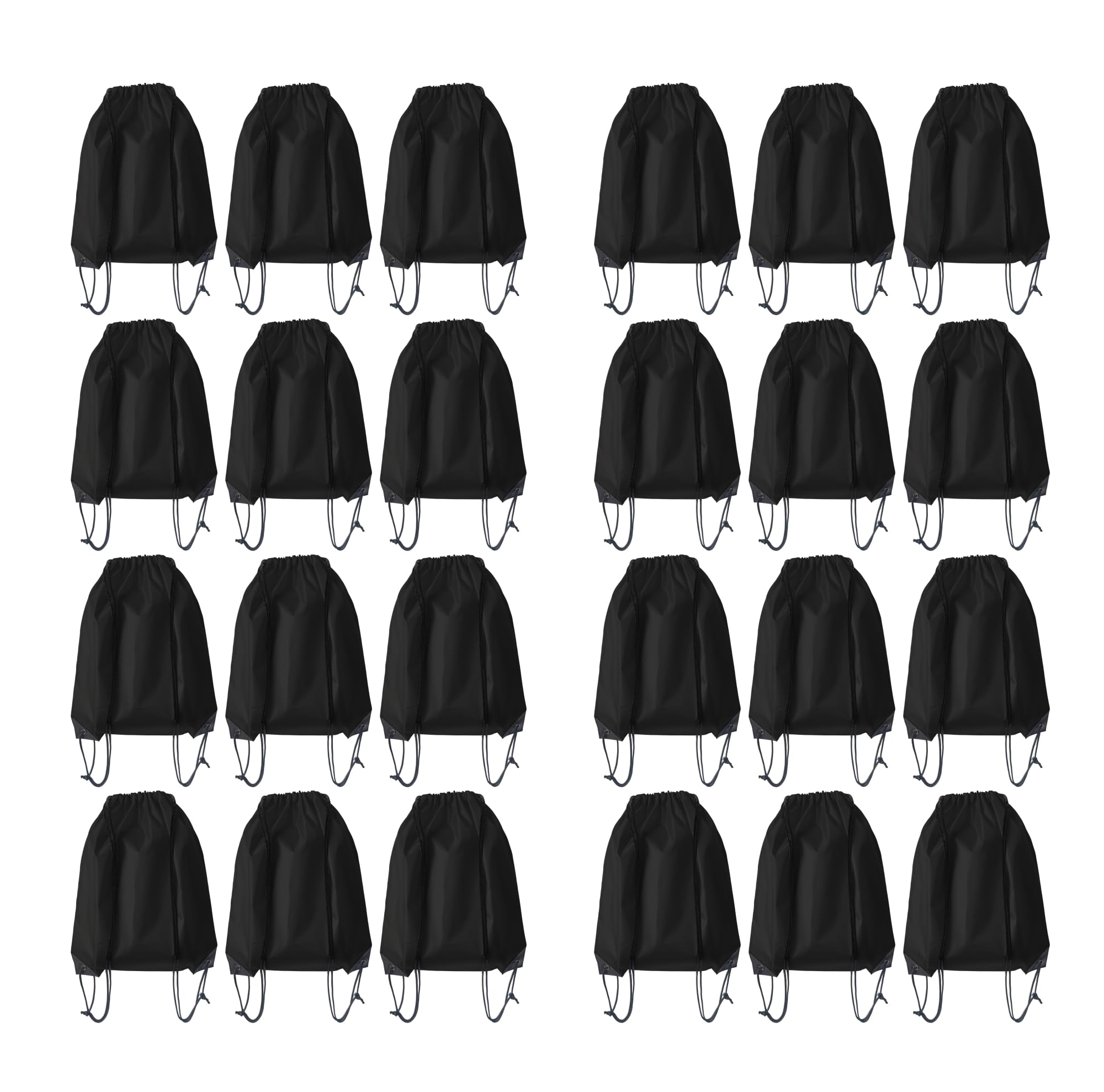 JohahaTim Drawstring Backpack Bulk 24Pcs Draw String Backpack Bags DIY Gym Sports Traveling Yoga Cinch Bag Sackpack Drawstring(black)