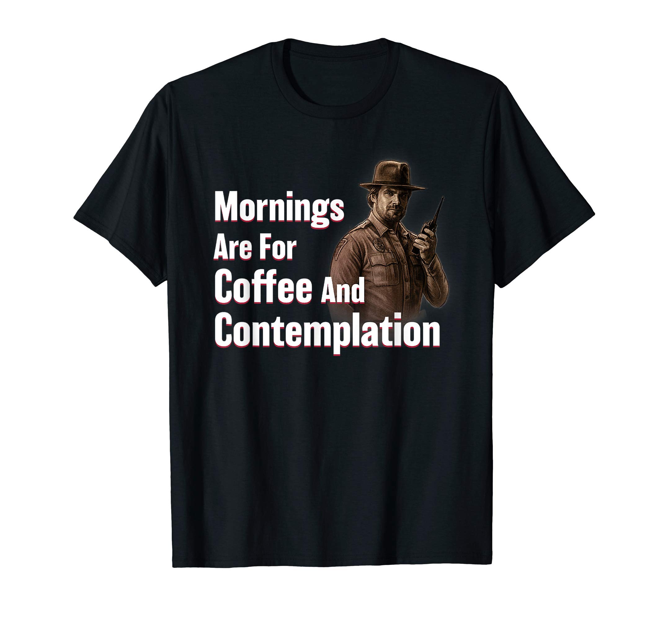 Netflix Stranger Things Hopper Coffee and Contemplation T-Shirt