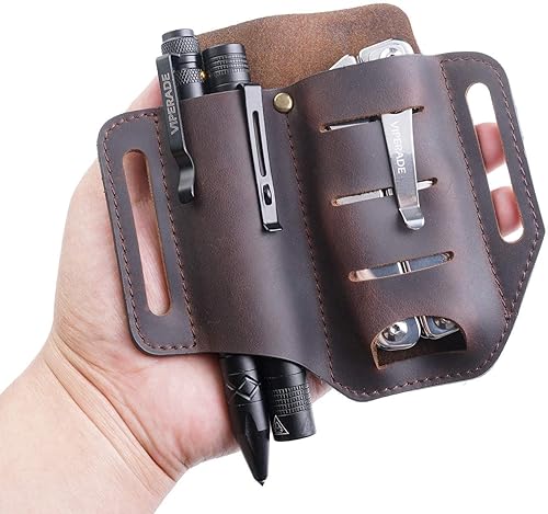 Miniatura 2 de VIPERADE PJ8+PJ11 funda de cuchillo de cuero, funda de linterna, funda de mutitool