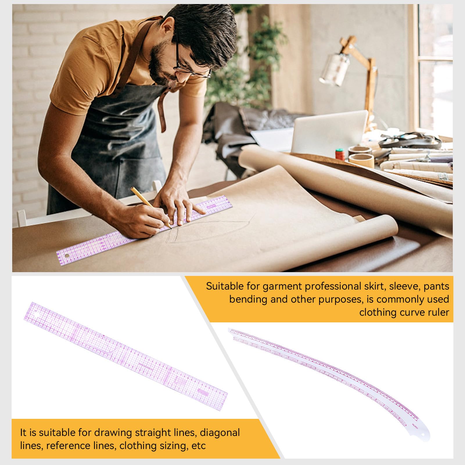 Set De 6 Règles Courbes Françaises En Plastique - Gabarits De Dessin, Tailleur, Géométrie