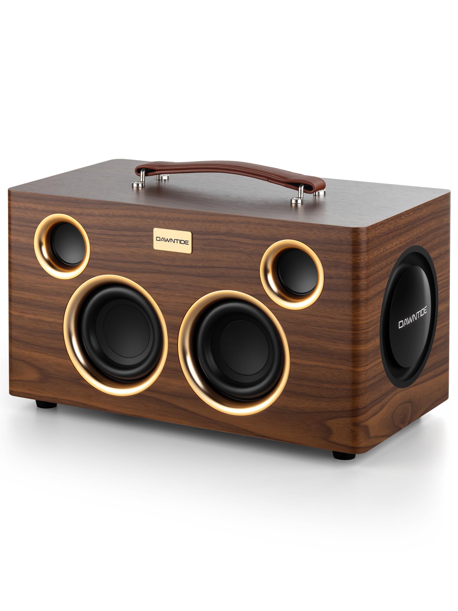 V8 Portable Bluetooth Speaker, 240W Peak Power Retro Wooden Audio System with 6 Drivers S…