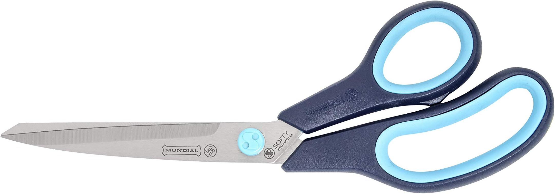 9.5-Inch Cushion Soft Professional Dressmaker Shears - with Comfortable Blue Handle and Micro-Serrated Bottom Blade for Effortless Dressmaking and Precision Cuts