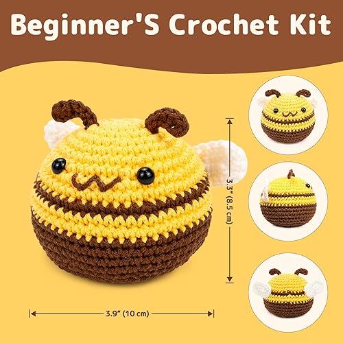 Vista 37 de Yeezhee Kit de ganchillo para principiantes, juego completo de iniciación de animales Amigurumi con tutoriales en video paso a paso, hilo y gancho