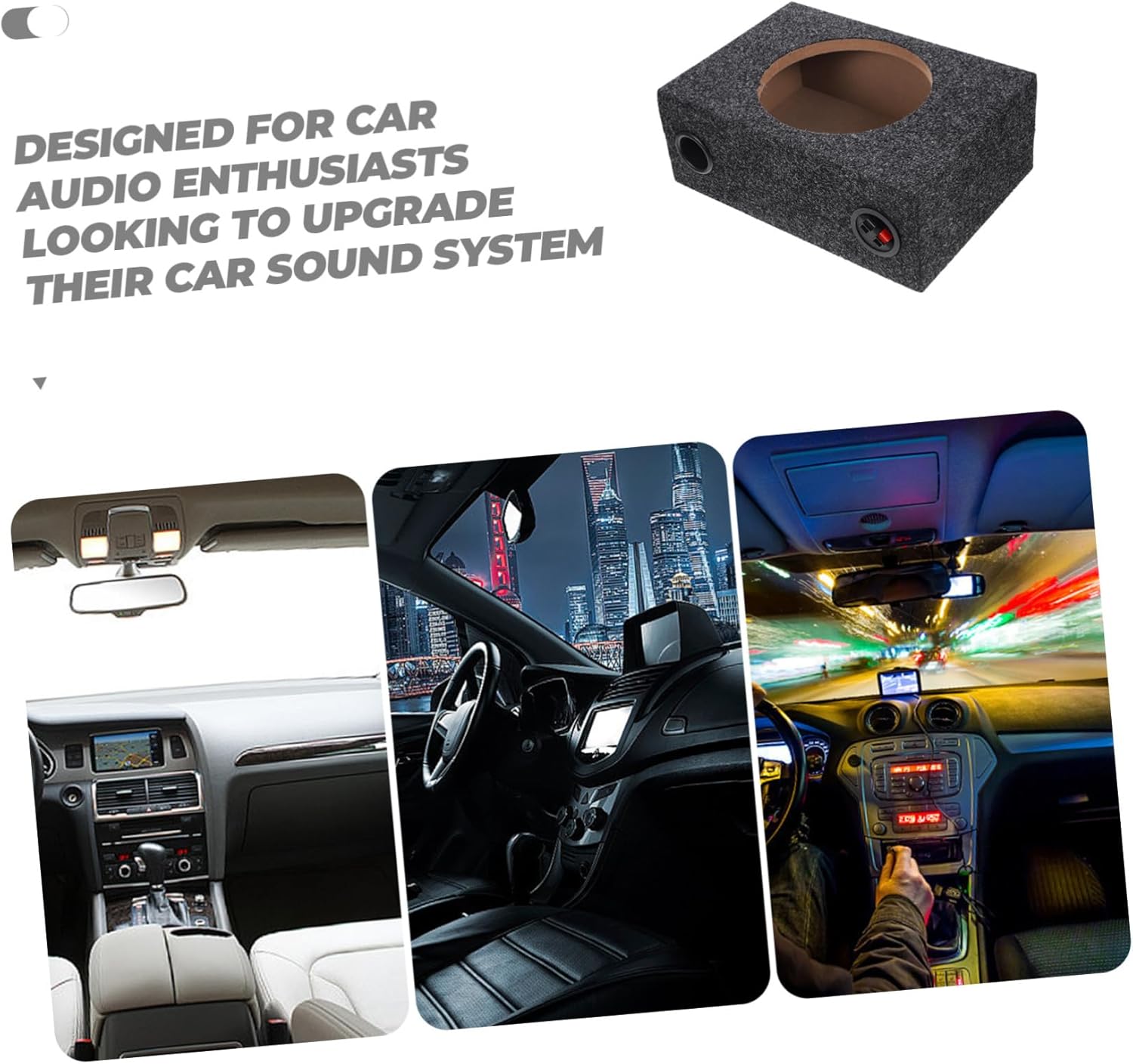 Ciieeo Subwoofer Enclosure Speaker Box Sealed Carpeted Design Subwoofer Compatible