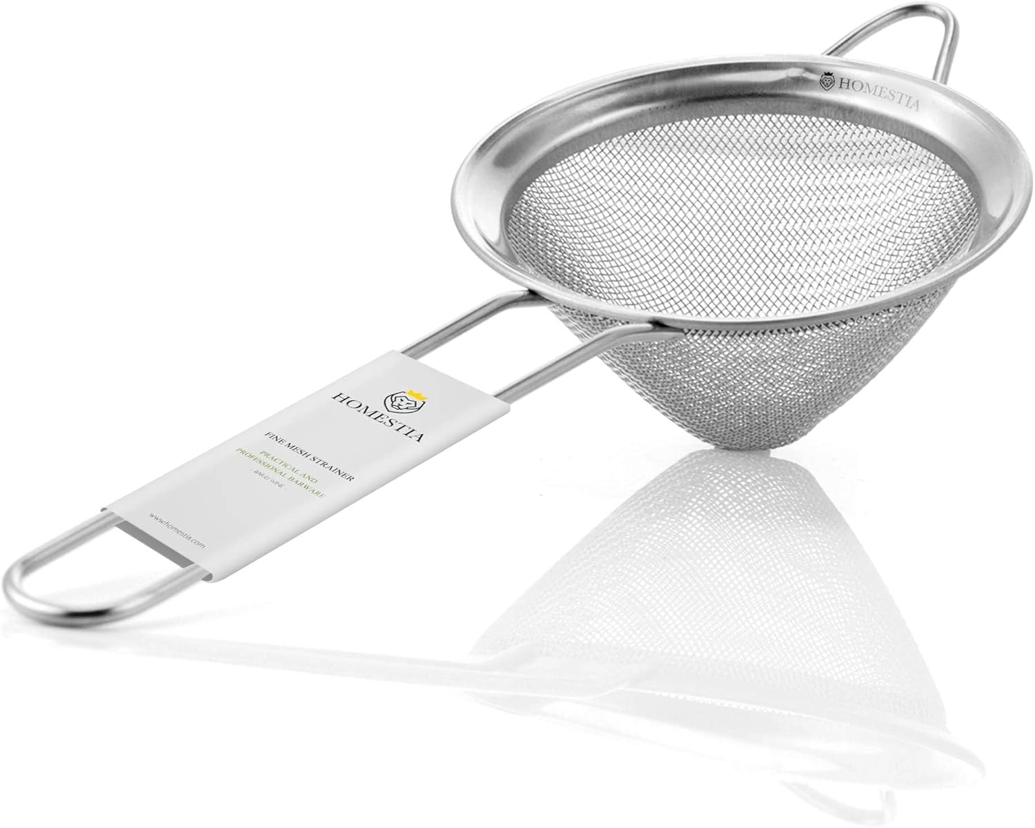 Homestia 3.3 inch stainless steel fine mesh strainer with handle