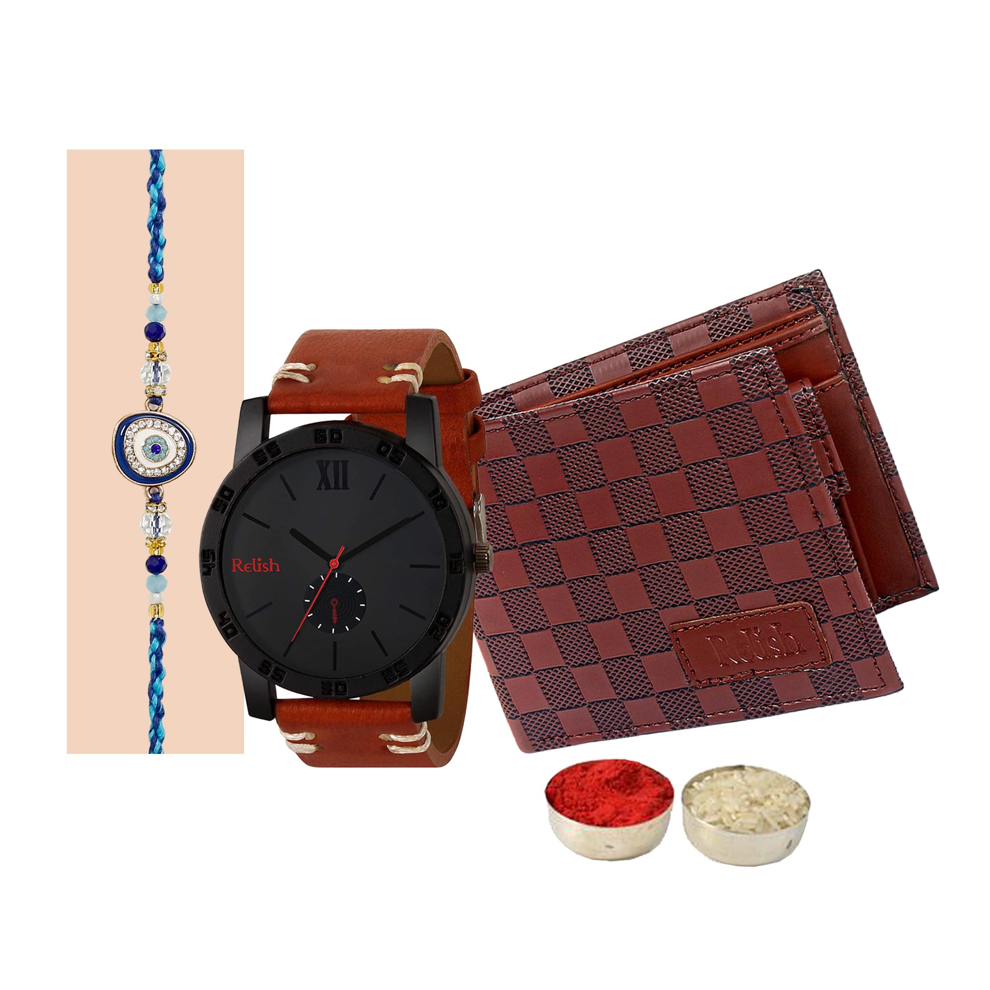Relish Rakhi Gift Combo for Brother Watch, Wallet, Rakhi, Roli Chawal Pack | Brother Rakhi Gift Combo Set (B0CDPJ9CYJ) Amazon Price History, Amazon Price Tracker