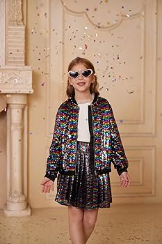 Amazon.com: Sequin Girls Boys Jacket Glitter Sparkle Bomber