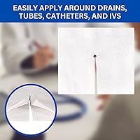 Vista 5 de Vakly Gasa de esponja de drenaje dividido de 4 x 4 estériles de 6 capas [paquete de 50] vendaje absorbente precortado de 4 x 4 pulgadas no tejido