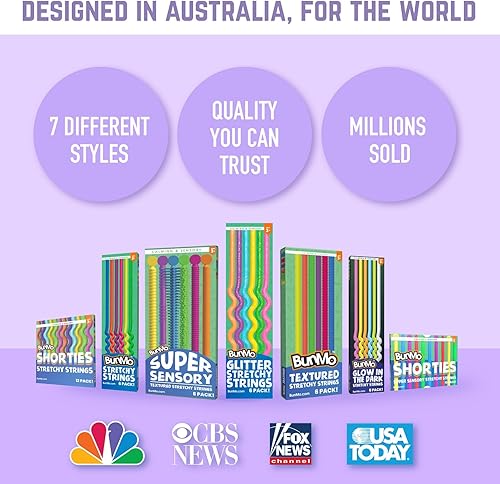 Miniatura 6 de BUNMO 12 piezas de rellenos elásticos para niñas purpurina y brillo para edades de 3 4 5 6 7 8 9 10 11 12 años cuerdas tontas que brillan en la