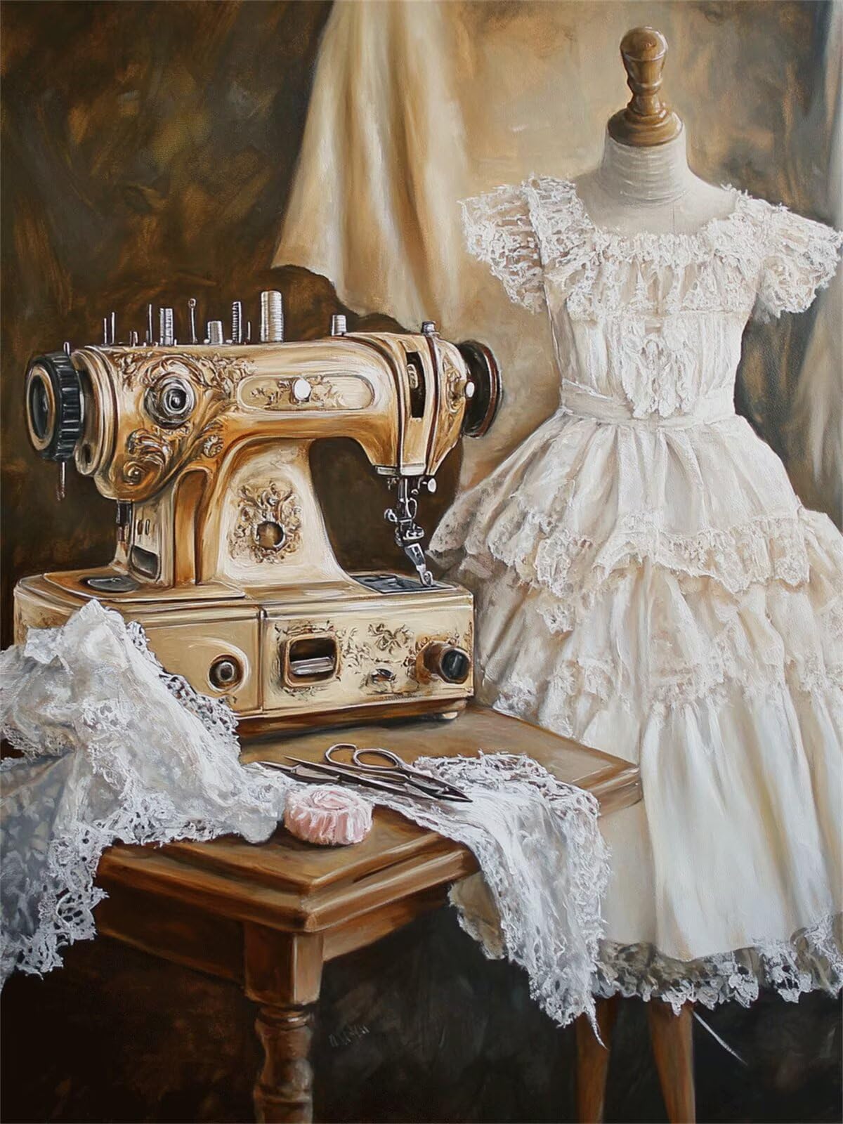 Maszyna do szycia diamentowego 5D, "zrób to sam", obraz diamentowy dla dorosłych i dzieci, malowanie według liczb, antyczne, 80 x 100 cm, haft krzyżykowy, sztuka na płótnie, dekoracja salonu, G-568