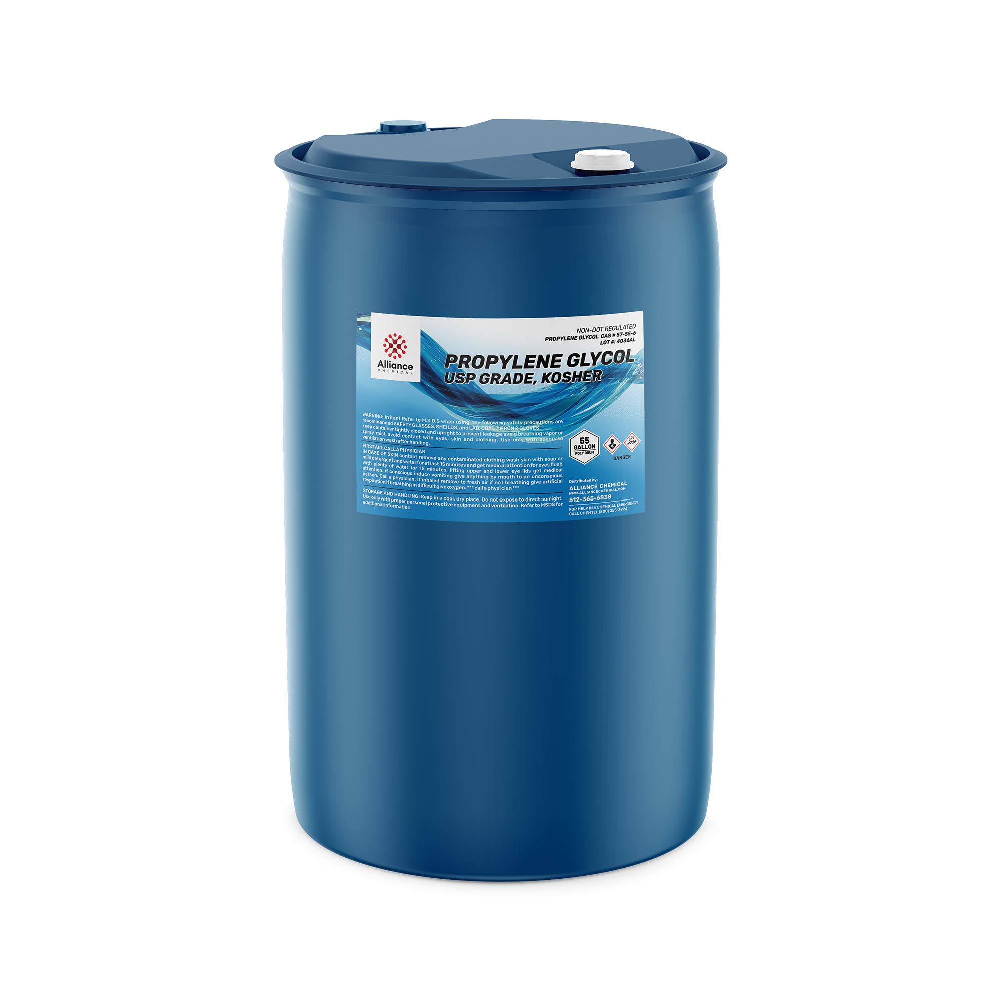 Propylene Glycol - USP Grade - Certified Food and Pharmaceutical Grade - 55 Gallon Drum - Premium Humectant, Fog Machine Fluid, Humidors & Antifreeze Solutions - 100% Pure, Alcohol-Free…