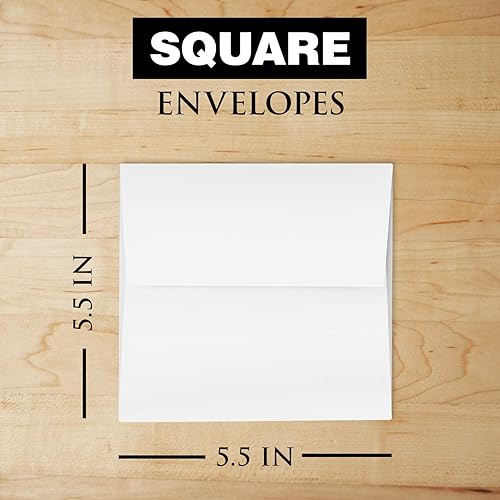 Miniatura 6 de Sobres cuadrados blancos de 6.5 x 6.5 pulgadas, perfectos para guardar tarjetas de felicitación, fiestas e invitaciones, hechos de papel tejido