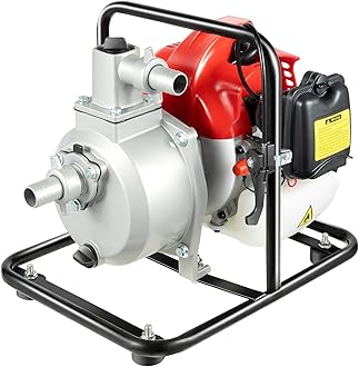1" Inch Water Transfer Pump,2HP 43cc 2-Stroke Portable Gas Gasoline Engine Powered High Pressure Water Pumps Transfer for lrrigation Drain Work,60m³/h Flow