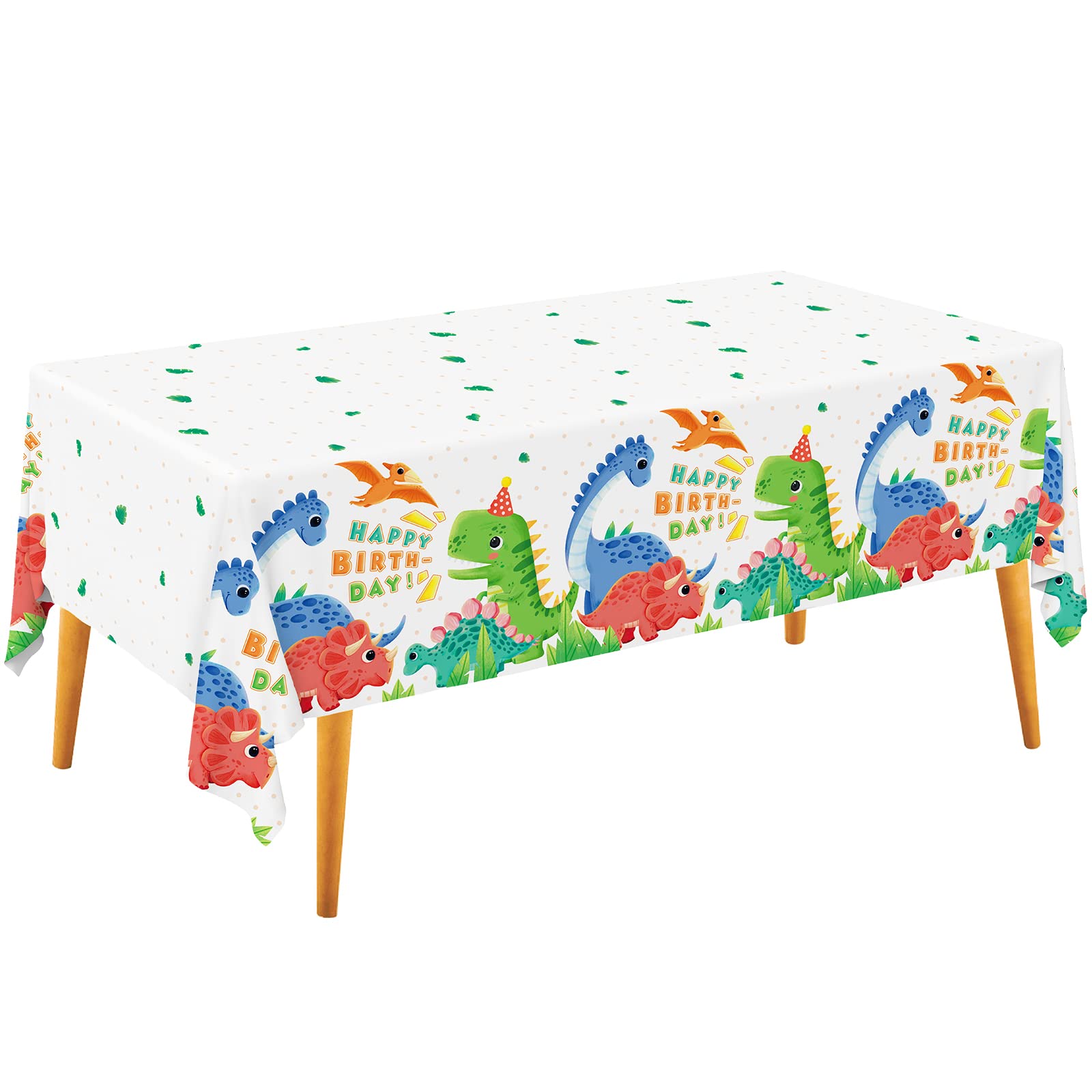 Gatherfun Dinosaur Party Supplies Disposable Tablecloth Waterproof Plastic Rectangular Table Cover for Boys Kids Birthday Party Baby Shower Dinosaur Party Decorations 3PCS 54 X 108 inch