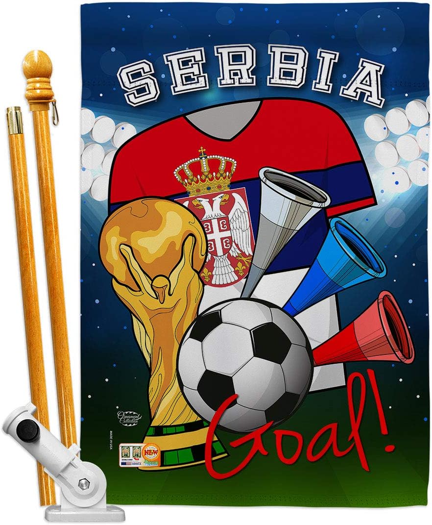 World Cup Serbia Flags Serbian Banner Room Wall Art Flag Poles For Outside House Patio Porch Lawn Garden Stand Tapestry Yard Signs FIFA Gifts Sports Fan Trophy Soccer Game Football Made In USA