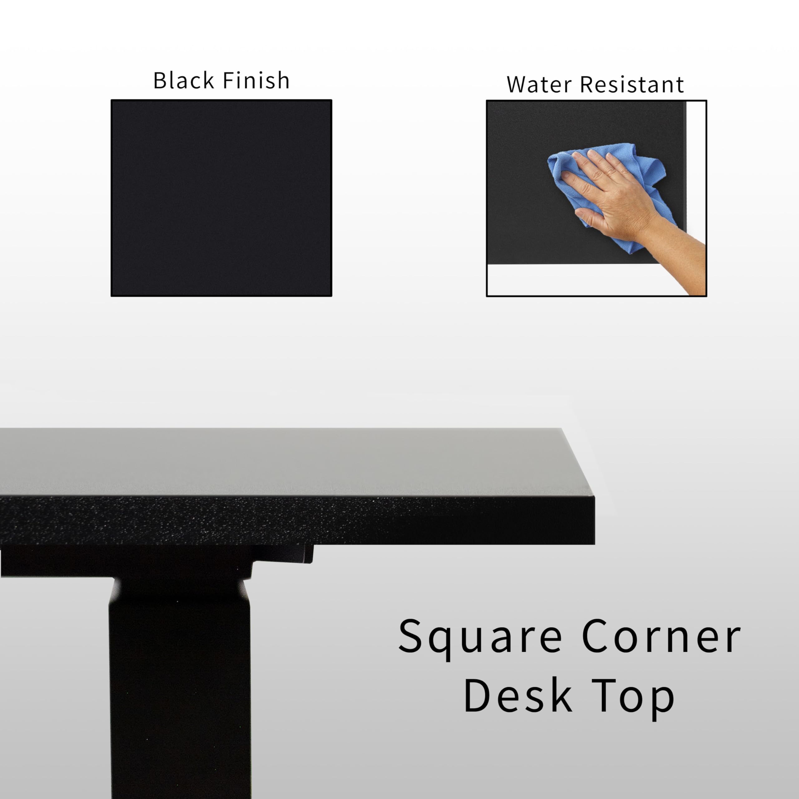 VIVO Electric Height Adjustable 84 x 71 inch Corner Memory Stand Up Desk 2 Black Solid Square Corner — view 6