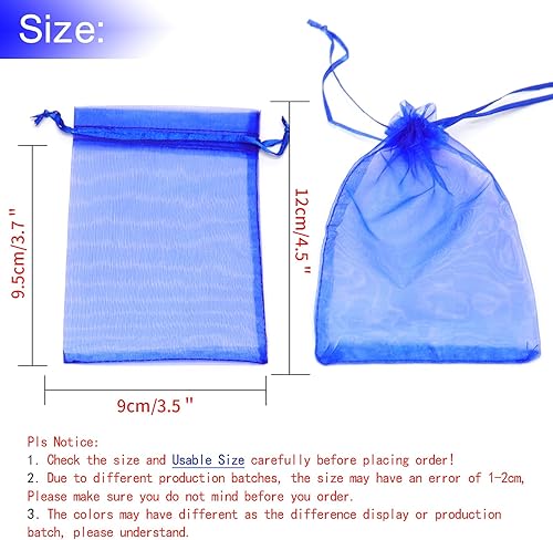 Miniatura 58 de Dealglad 100pcs Drawstring Organza bolsas de joyería caramelo para fiestas, casamientos, regalos Negro