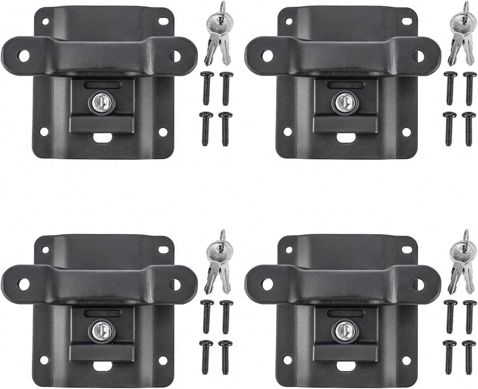 Toolly Box Link Tie Down Brackets with Tie Down Anchors Cleats Locking Kit Compatible with 2015-2023 F150 F250 F350, Replacement for Ford FL3Z-9928408-AB FL3Z-99000A64-B, Pack of 4