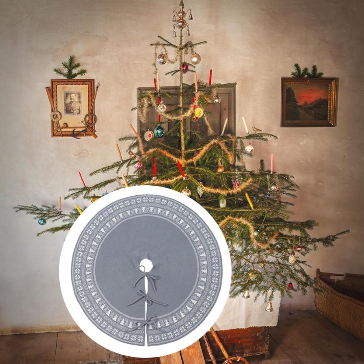 Veemoon Gonna per Albero di Natale 122cm in Fibra Acrilica