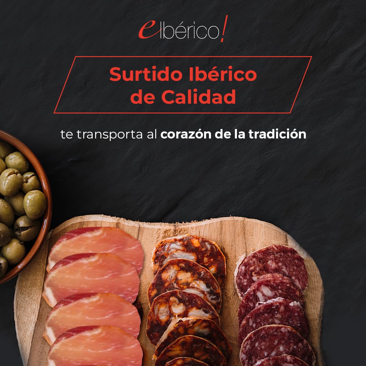 Surtido Ibérico - Lomo, Chorizo y Salchichón - Embutidos Ibéricos envasados al Vacío de Elaboración Tradicional - EIbérico (Surtido Gourmet)