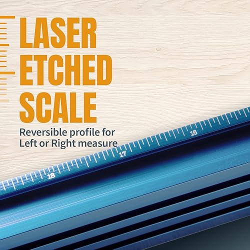 Miniatura 3 de POWERTEC Kit de accesorios para mesa de taladro con valla de prensa de taladro en T de 14 x 24 pulgadas, escala grabada con láser, abrazaderas,