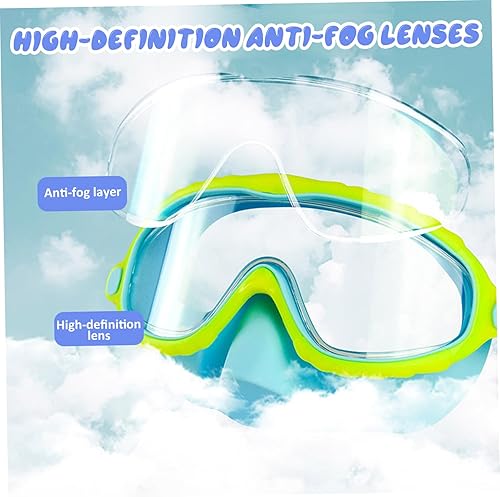 Vista 2 de Kids Goggles with Nose Cover, HD Wide View Anti-Fog Toddler Swim Goggles, No Leak Adjustable Clip on Swim Mask for Kids Youth 4-16, Dark Blue with