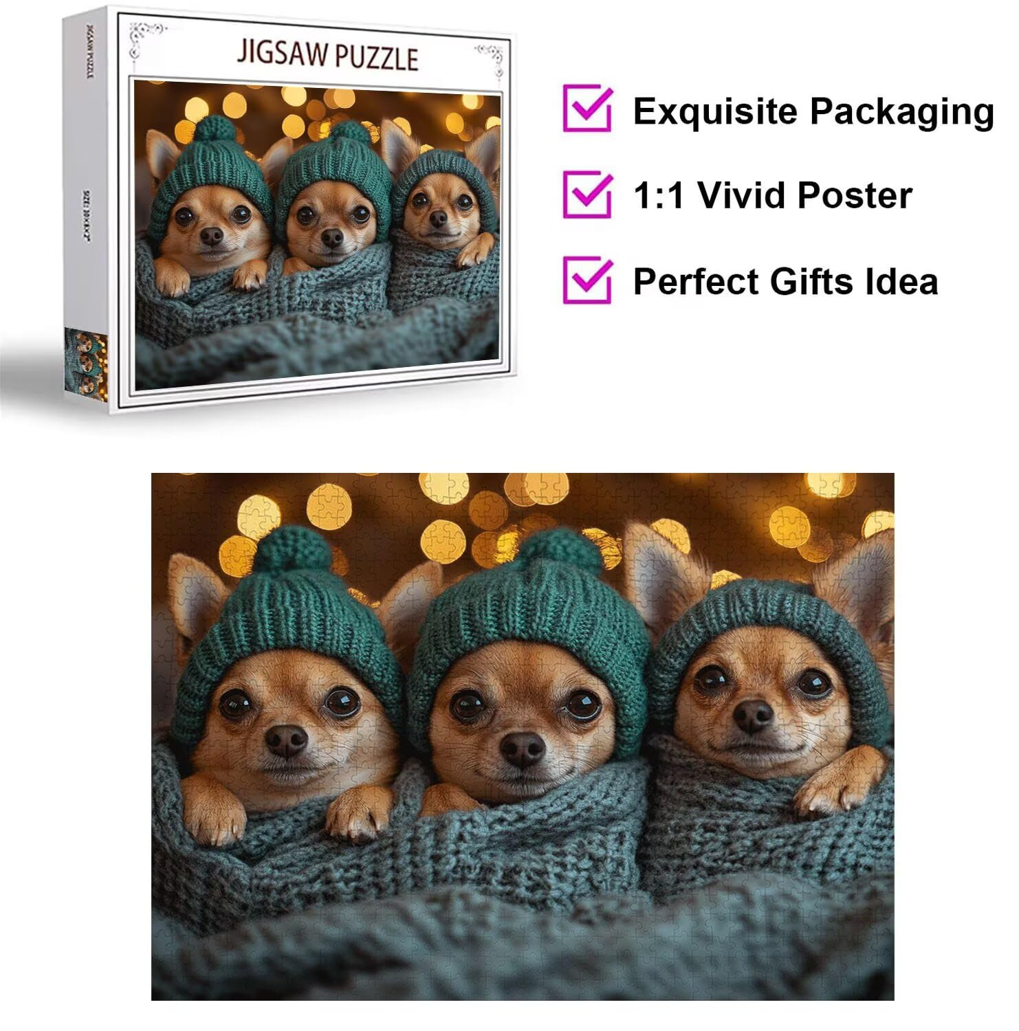 Puzzle 5000 elementów dla dorosłych, puzzle 3D, motyw psa, drewniane puzzle, N-205