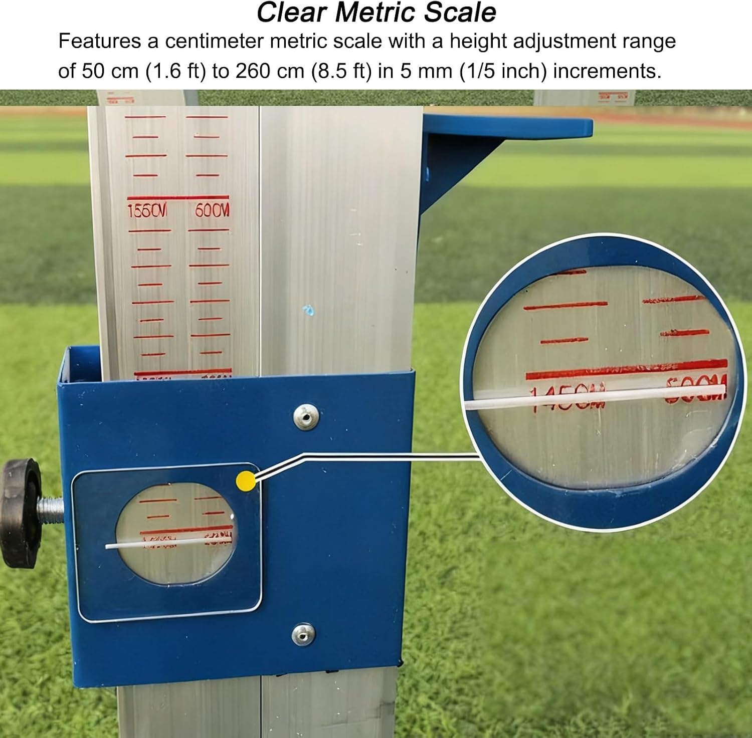 Competition Training High Jump Stands, Professional High Jump Standards Kit with Clear Metric Scale, 50 to 260cm/1.6' to 8.5' Adjustment, for School Sports, Training, Competitions​