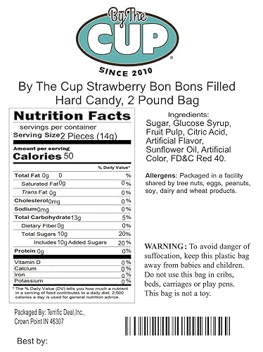 Miniatura 2 de Bon Bons rellenos de fresa Arcor, caramelo duro, bolsa de By The Cup de 2 libras