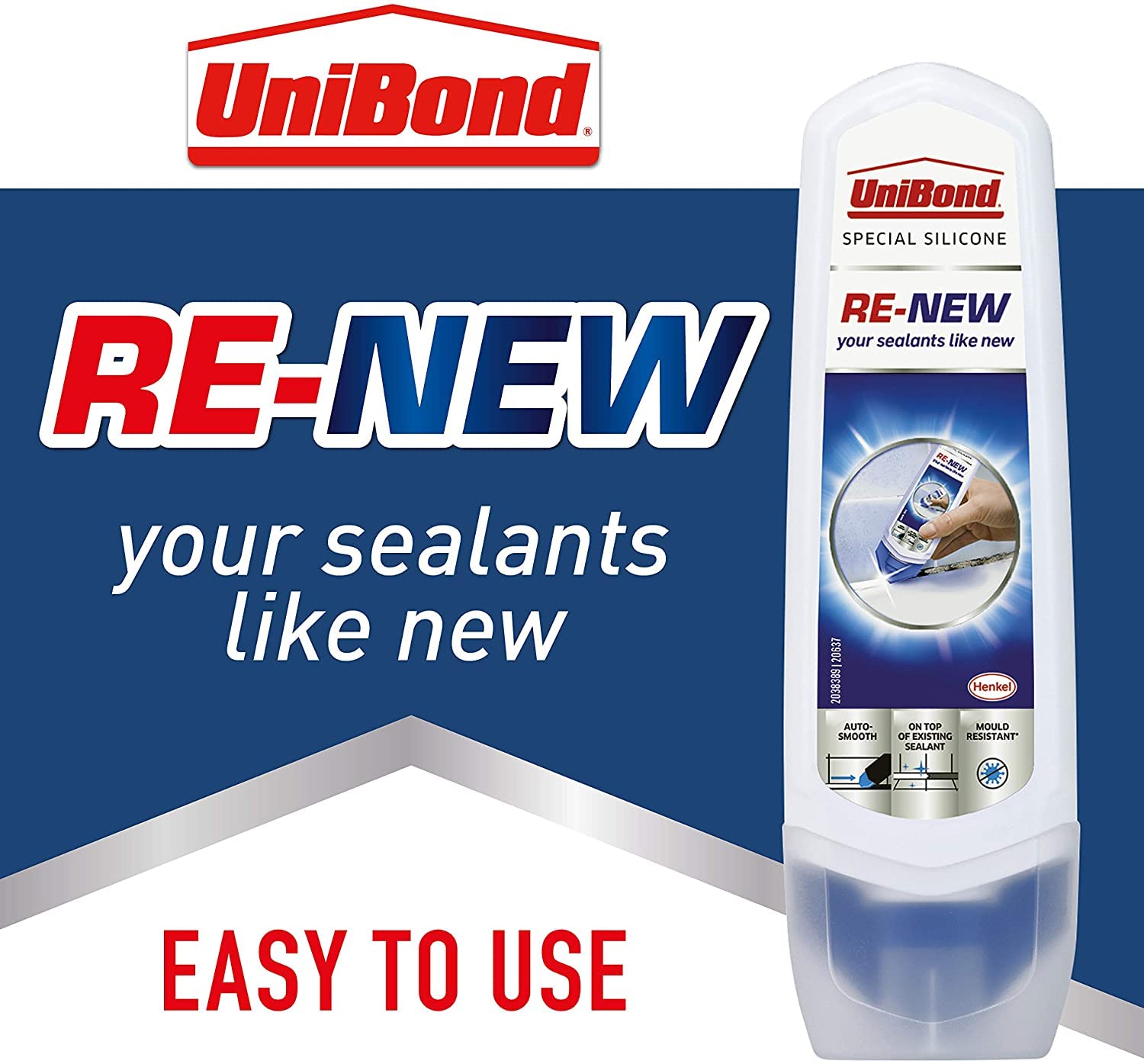 UniBond 2046694 RENEW, White Silicone Sealant , 1 x 100ml &Unibond
