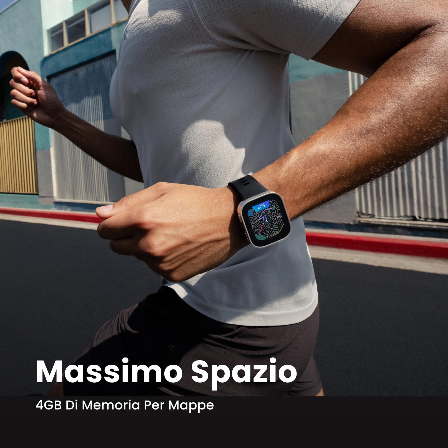 Amazfit Bip Max 50mm Smartwatch, Display AMOLED da 2.07", Autonomia fino a 20GG, GPS, 4GB, Mappe Offline, Fitness Tracker, Hybrid Training, 150+ Modalità Sportive, HYROX, 5 ATM per Android e iPhone