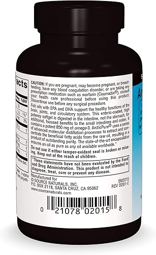 Miniatura 2 de Source Naturals ArcticPure - Aceite de pescado omega-3 con recubrimiento entérico de ultrapotencia 850 mg - 30 cápsulas blandas