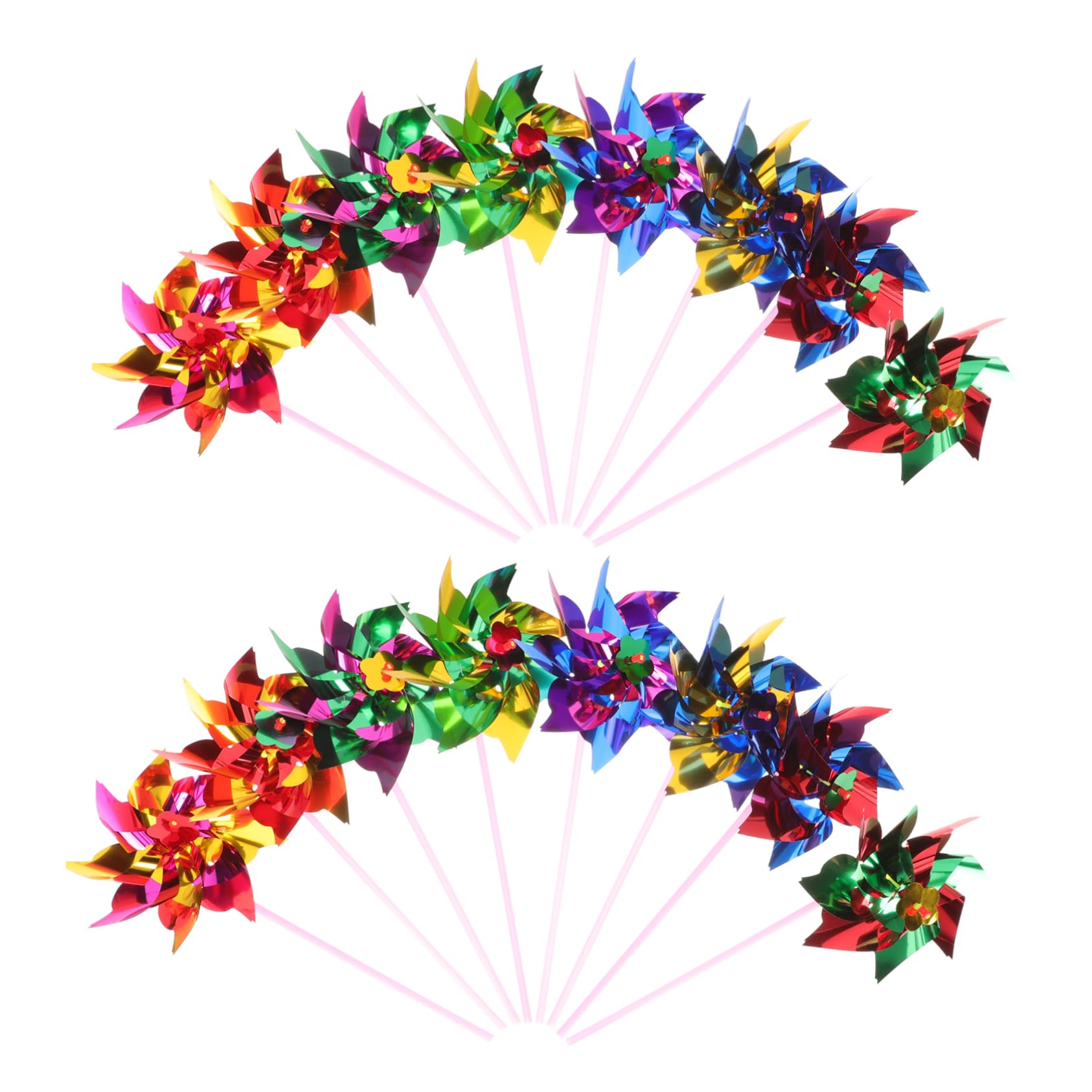 Yardwe100 Pcs Small Windmill Toy Glitter Windmill Handheld Pinwheel Outside Toys Garden Whirligigs Pinwheel Windmills for The Yard Garden Kids Windmill Set Outdoor Child Plastic