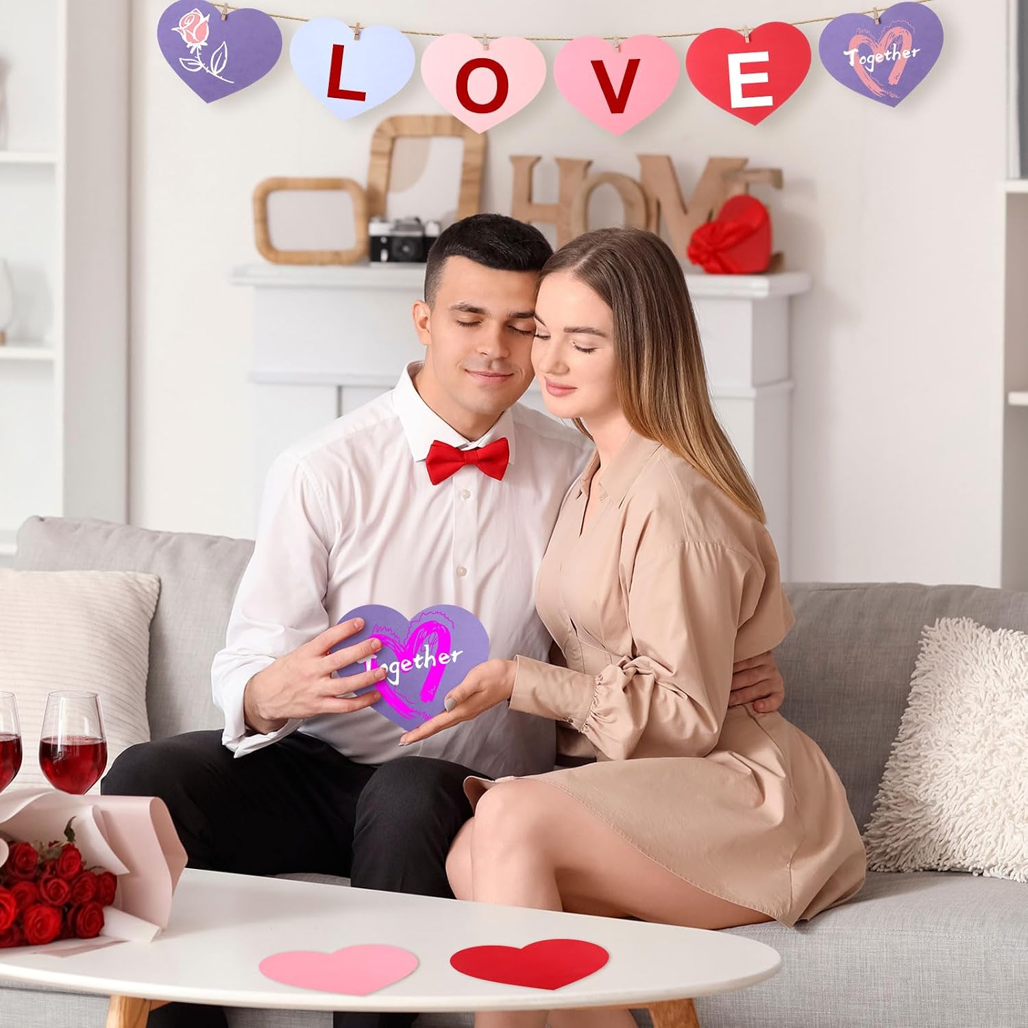 Tatuo 120 Pcs Valentine's Day Heart Cutouts 8x10 Inch Heart Shape Paper Cutouts Paper for Classroom Decorations School DIY Projects Craft Activities(Multicolor)