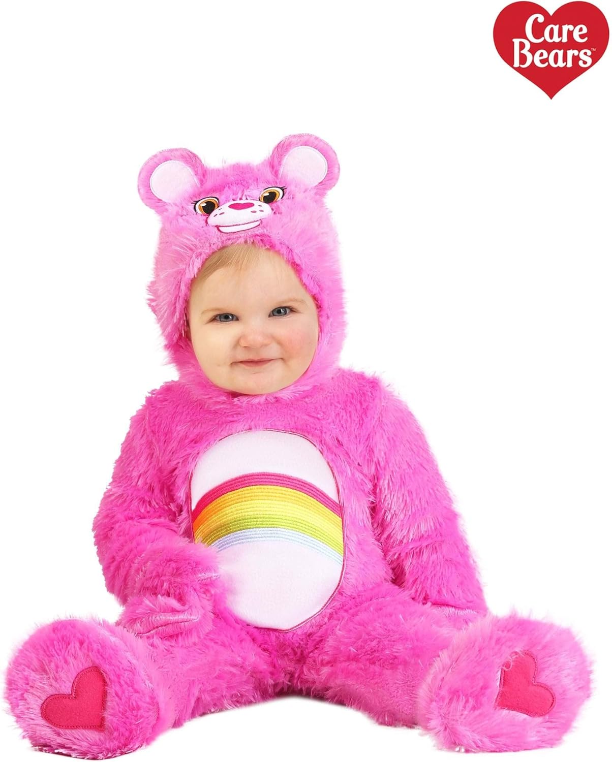 Care Bears Cheer Bear Halloween Costume for Infants | 80s Character | Attached Hood, Hand Covers, & Booties