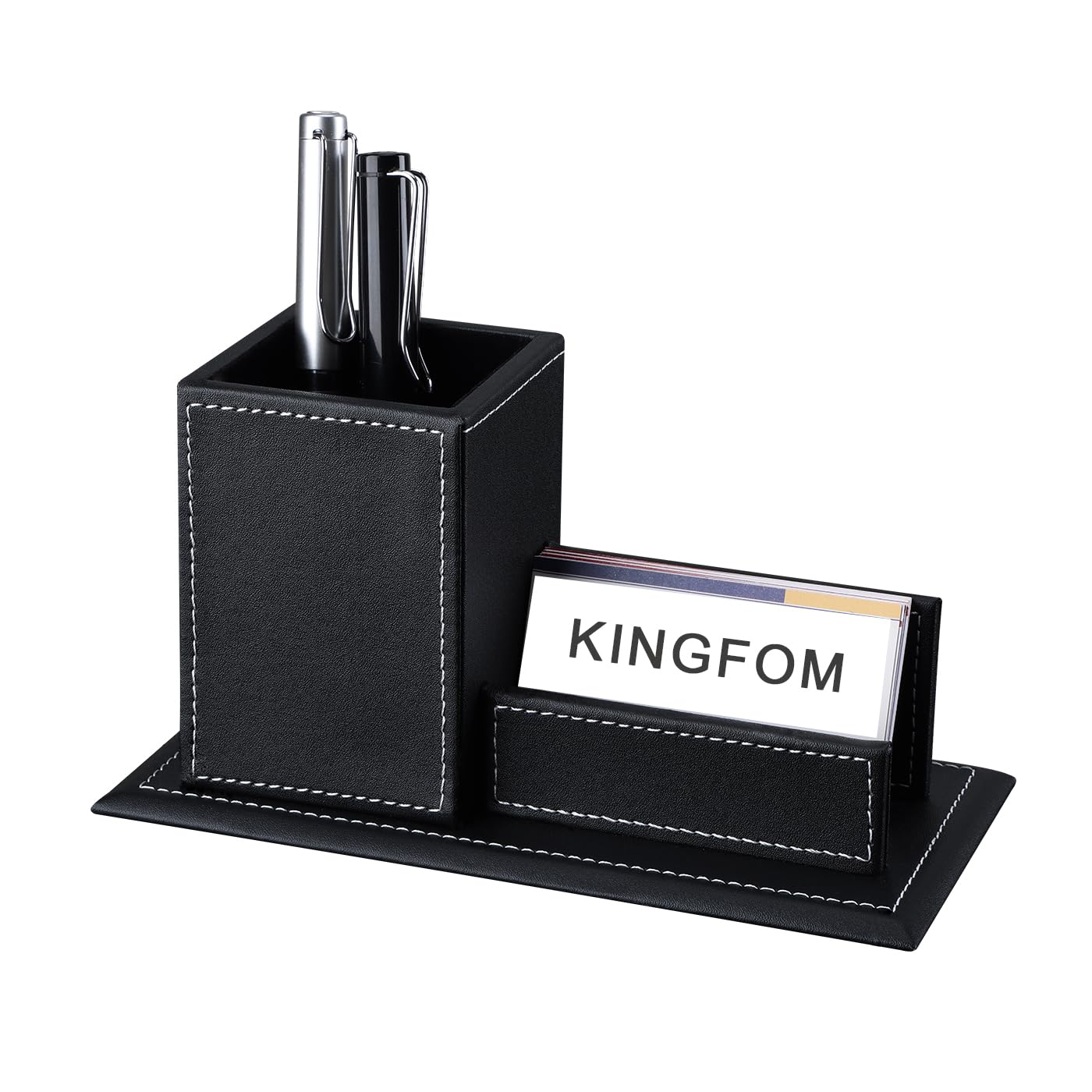 Amazon.co.jp: KINGFOM ペン立て 名刺ホルダー付き 名刺入れ 
