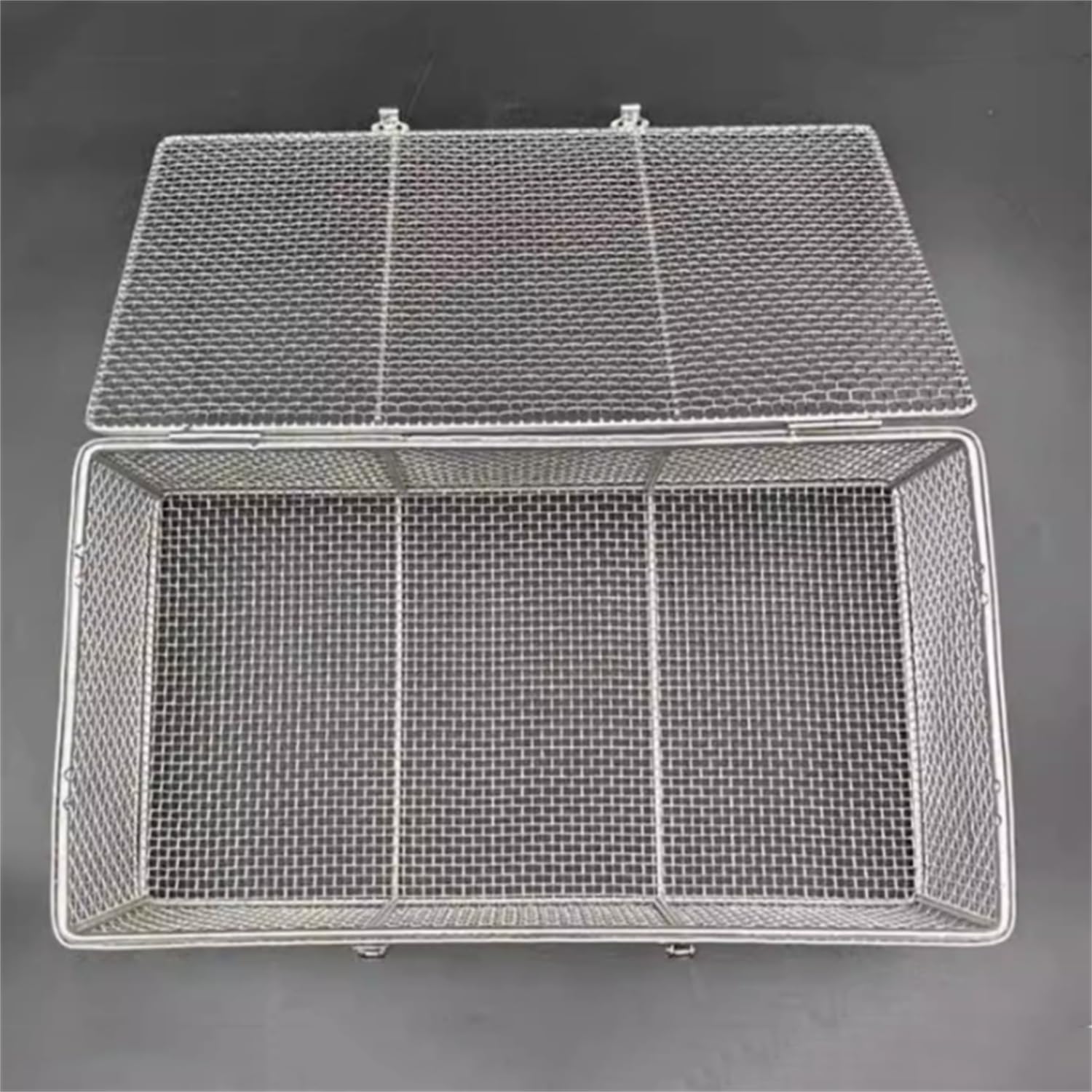 Medical 304 Desinfektionskorb aus Edelstahl, Wiederverwendbare Sterilisationskörbe mit Einziehbarem Griff und Deckel, für Chirurgische Medizinische Dentalinstrumente, WWFKWEMK, 40 * 25 * 10cm