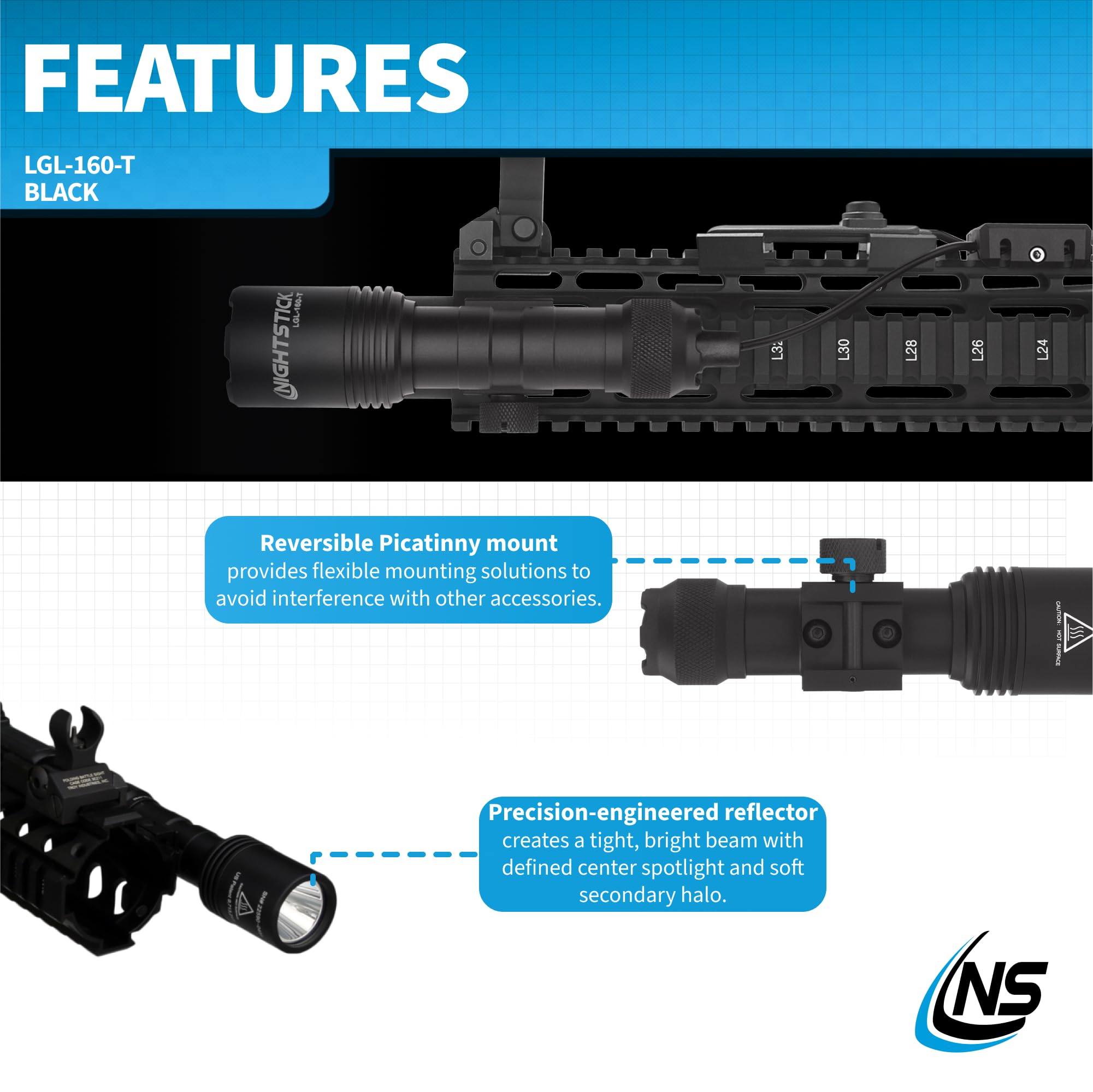Nightstick LGL-160-T Turbo High Candela Long Gun Light Kit - 2
